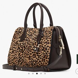 Kate Spade zip code leopard medium bag